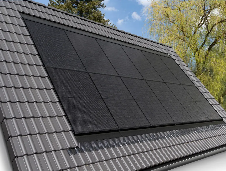 Indax plus çatıya tam ankastre solar modül sisteminin çatı üstünde görünüşü